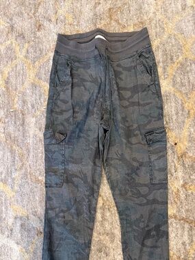 Level 99 Camo Linen Blend Cargo Jogger Pants Drawstring Waist Size Medium